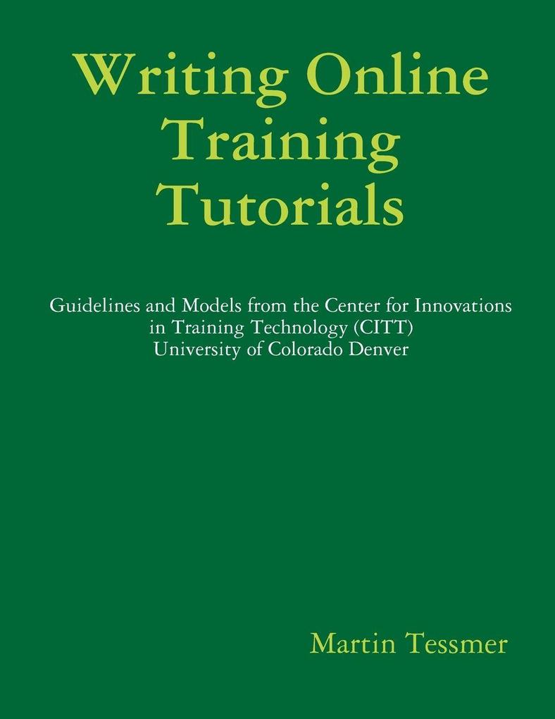Writing Online Tutorials Book