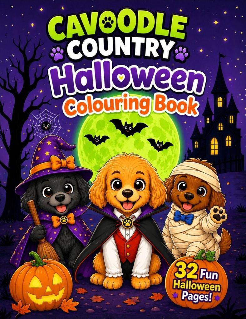 Cavoodle Country Halloween Colouring Book