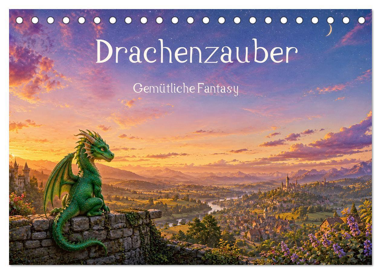 Drachenzauber - Gemütliche Fantasy (Tischkalender 2027 DIN A5 quer) CALVENDO Monatskalender