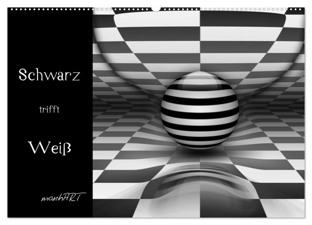 Schwarz trifft Weiß (Wandkalender 2027 DIN A2 quer) CALVENDO Monatskalender