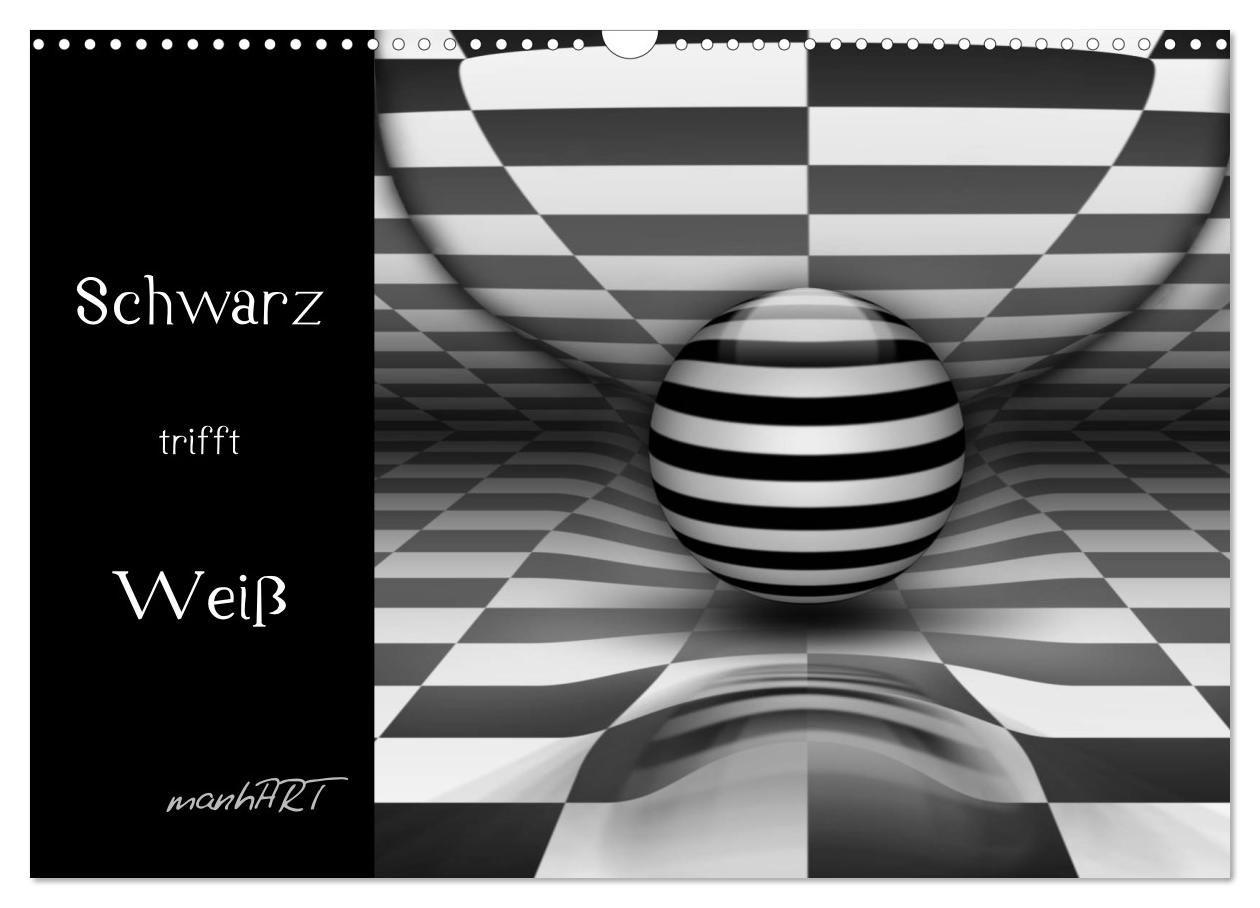 Schwarz trifft Weiß (Wandkalender 2027 DIN A3 quer) CALVENDO Monatskalender