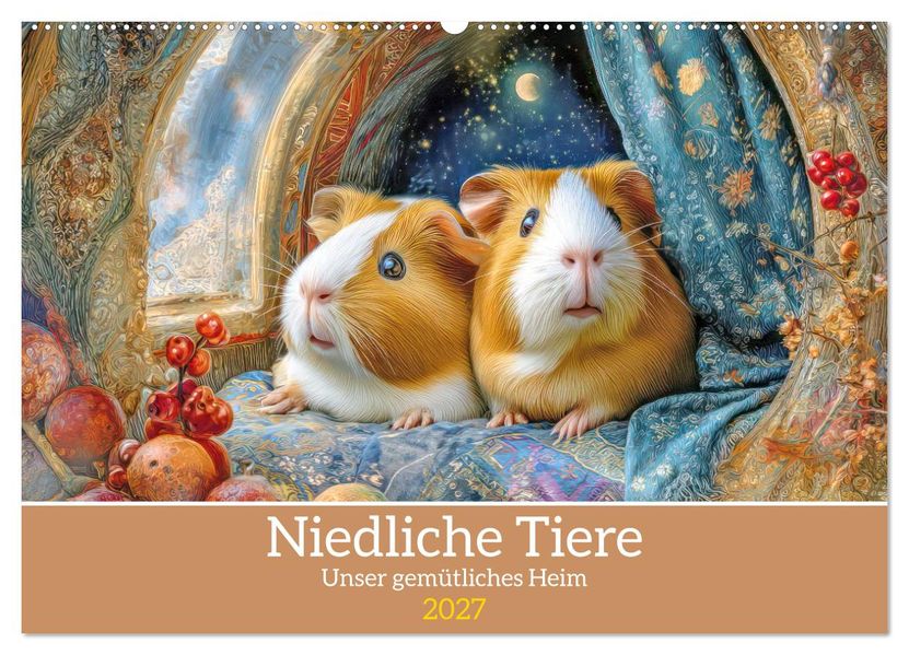 Niedliche Tiere - Unser gemütliches Heim (Wandkalender 2027 DIN A2 quer) CALVENDO Monatskalender