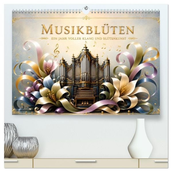 Musikblüten - 12 Monate voller Klang und Blütenkunst (hochwertiger Premium Wandkalender 2027 DIN A2 quer) Kunstdruck in Hochglanz