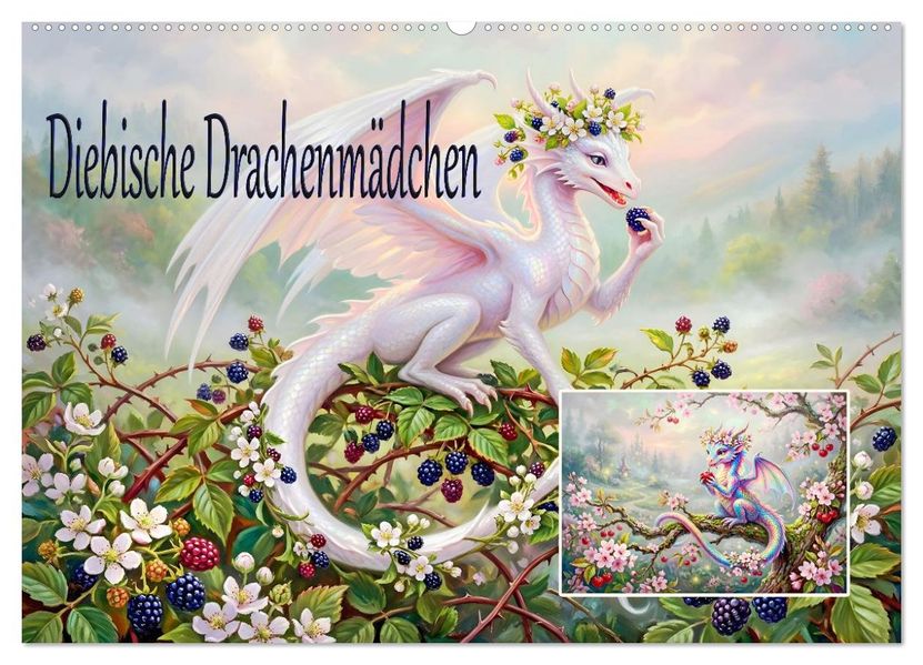 Diebische Drachenmädchen (Wandkalender 2027 DIN A2 quer) CALVENDO Monatskalender