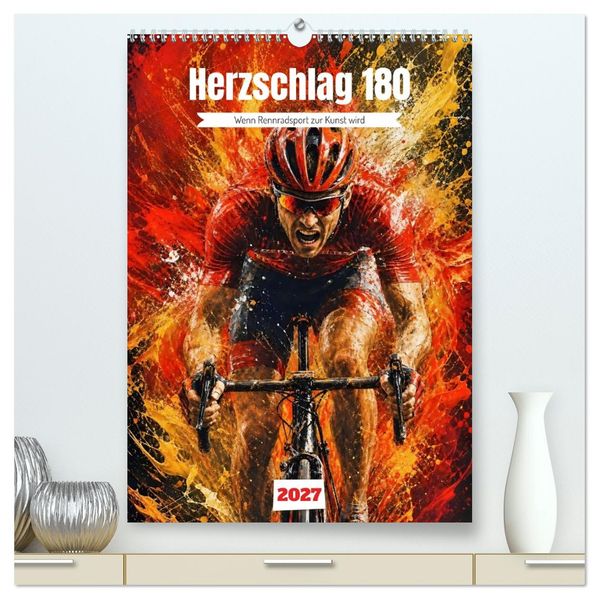 Herzschlag 180 - Wenn Rennradsport zur Kunst wird (hochwertiger Premium Wandkalender 2027 DIN A2 hoch) Kunstdruck in Hochglanz