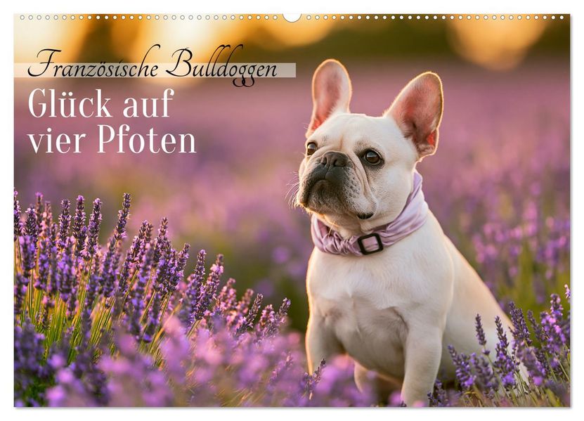 Französische Bulldoggen (Wandkalender 2027 DIN A2 quer) CALVENDO Monatskalender