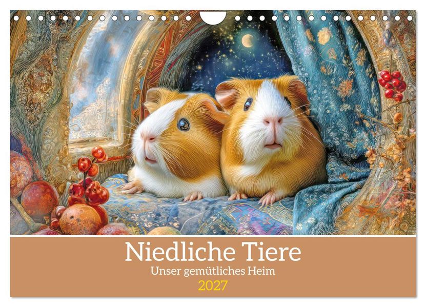 Niedliche Tiere - Unser gemütliches Heim (Wandkalender 2027 DIN A4 quer) CALVENDO Monatskalender