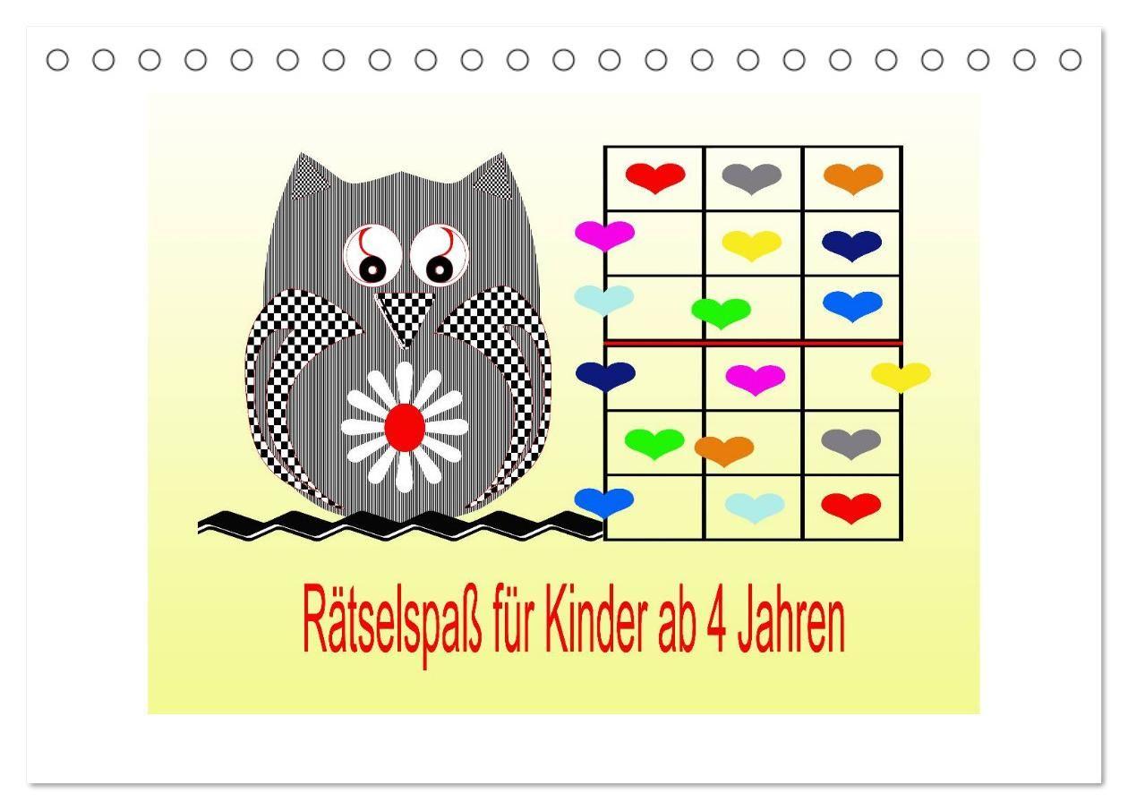 Rätselspaß für Kinder ab 4 Jahren (Tischkalender 2027 DIN A5 quer) CALVENDO Monatskalender