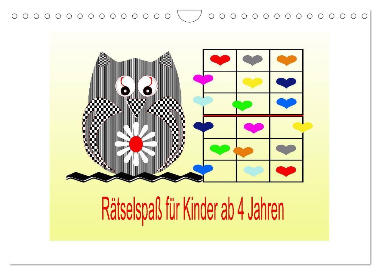 Rätselspaß für Kinder ab 4 Jahren (Wandkalender 2027 DIN A4 quer) CALVENDO Monatskalender