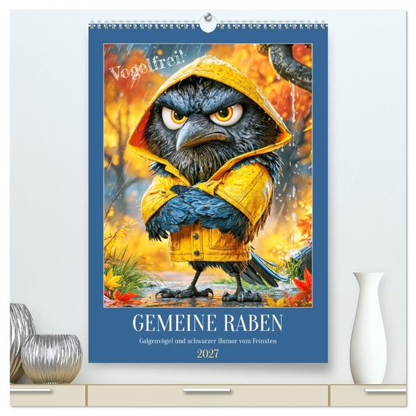 Gemeine Raben. Galgenvögel und schwarzer Humor vom Feinsten (hochwertiger Premium Wandkalender 2027 DIN A2 hoch) Kunstdruck in Hochglanz