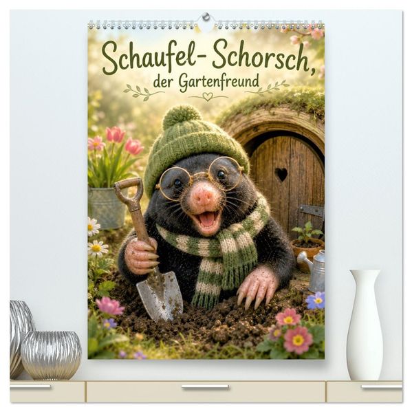 Schaufel-Schorsch der Gartenfreund (hochwertiger Premium Wandkalender 2027 DIN A2 hoch) Kunstdruck in Hochglanz