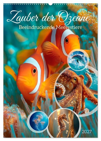 Zauber der Ozeane - Beeindruckende Meerestiere (Wandkalender 2027 DIN A2 hoch) CALVENDO Monatskalender