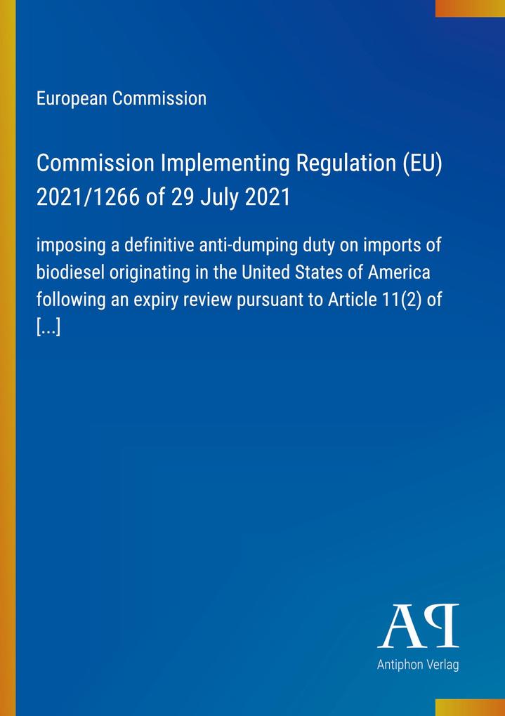 Commission Implementing Regulation (EU) 2021/1266 of 29 July 2021