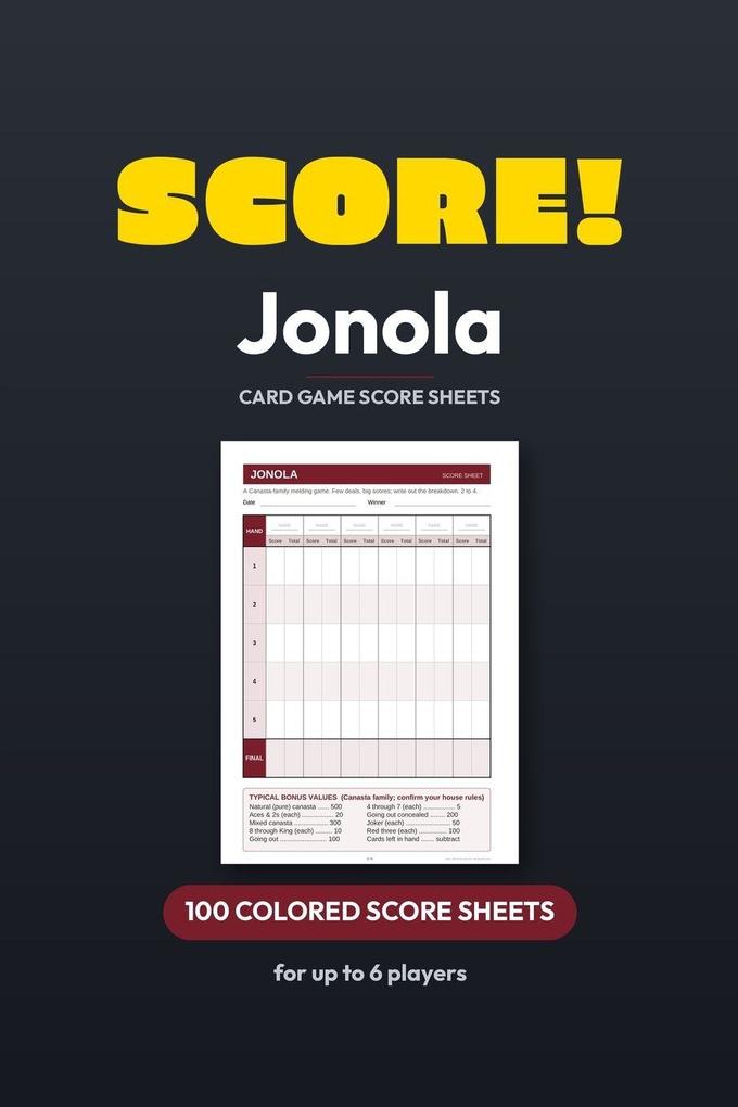 Score! Jonola Score Sheets