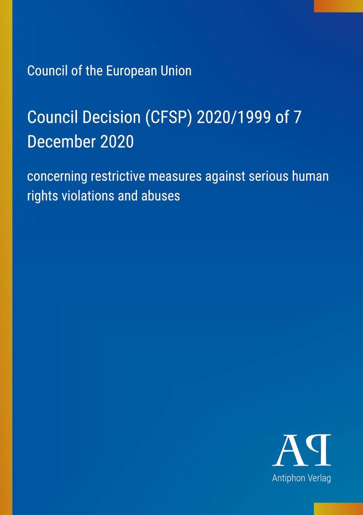 Council Decision (CFSP) 2020/1999 of 7 December 2020