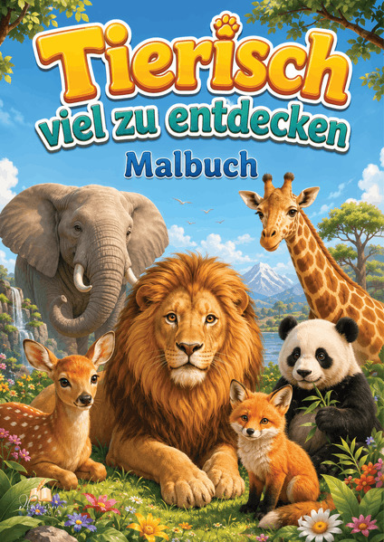 Tierisch viel zu entdecken - Tiere Malbuch für Kinder von 6-8 Jahren mit 50 abwechslungsreichen Ausmalbildern