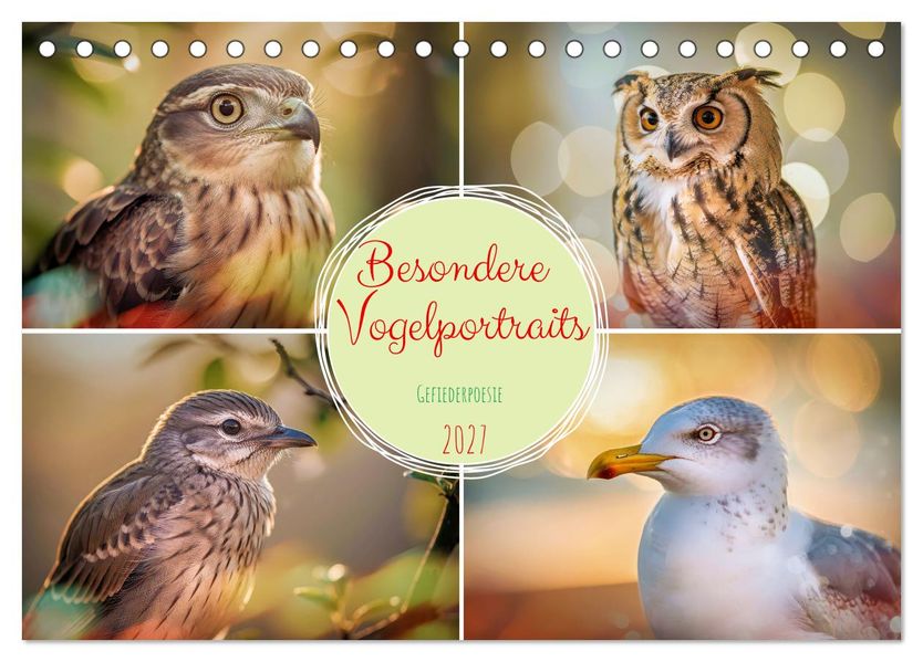 Besondere Vogelportraits (Tischkalender 2027 DIN A5 quer) CALVENDO Monatskalender