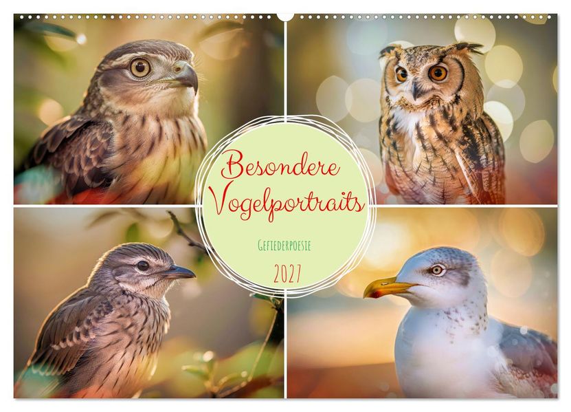 Besondere Vogelportraits (Wandkalender 2027 DIN A2 quer) CALVENDO Monatskalender
