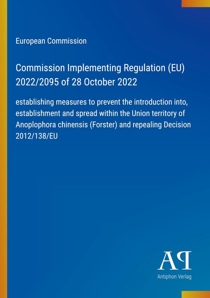 Commission Implementing Regulation (EU) 2022/2095 of 28 October 2022