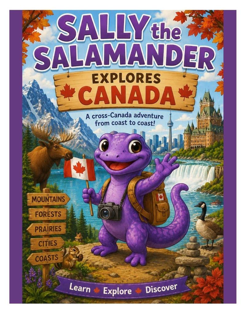 Sally the Salamander Explores Canada Activity Book