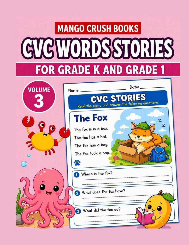CVC Words Stories for Grade K and 1 (Volume 3)