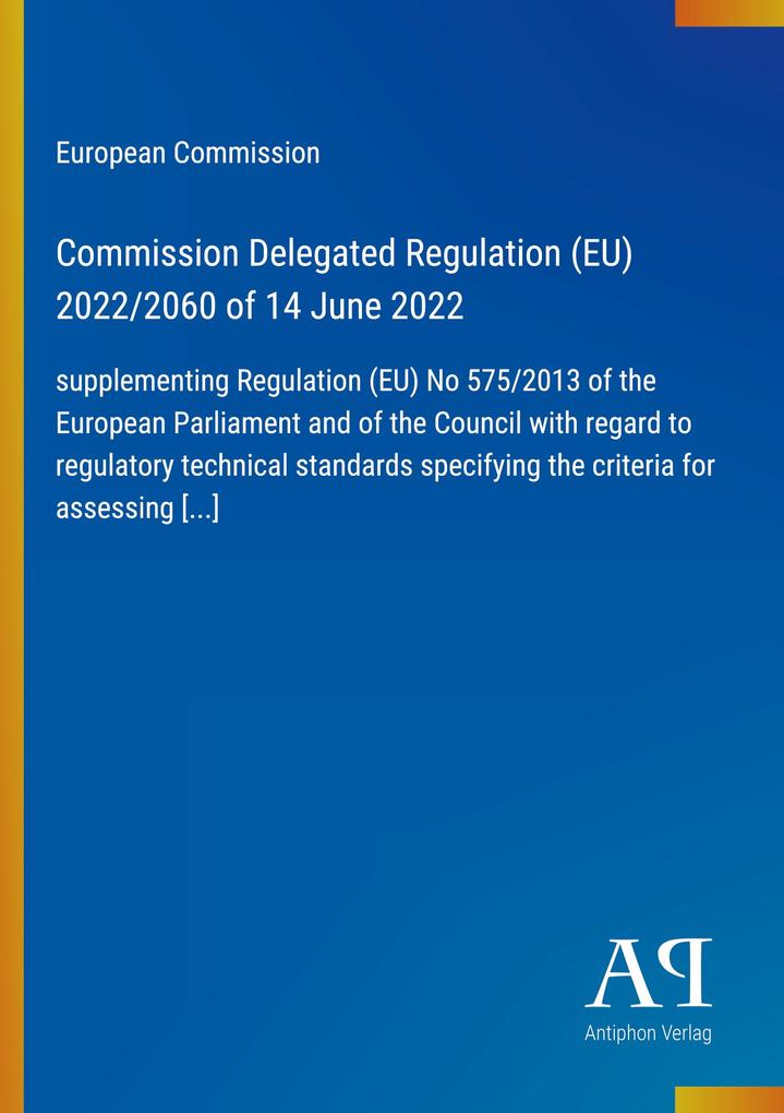 Commission Delegated Regulation (EU) 2022/2060 of 14 June 2022