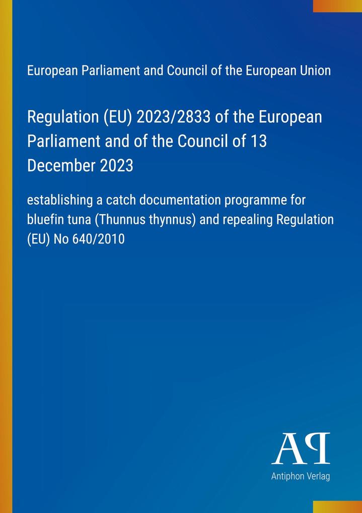 Regulation (EU) 2023/2833 of the European Parliament and of the Council of 13 December 2023