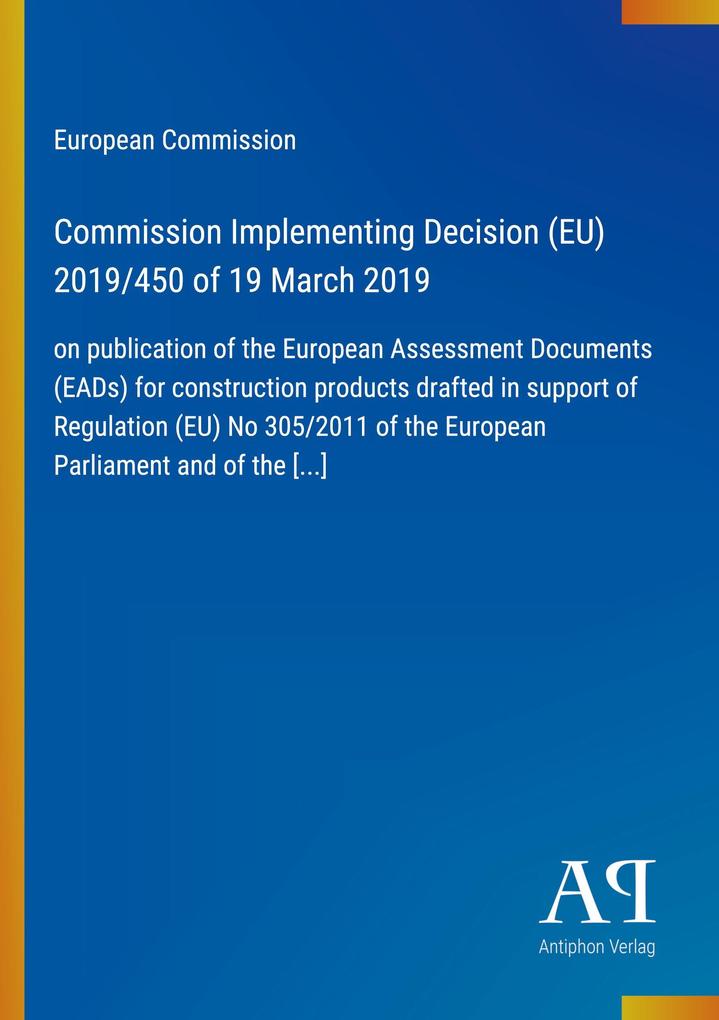 Commission Implementing Decision (EU) 2019/450 of 19 March 2019