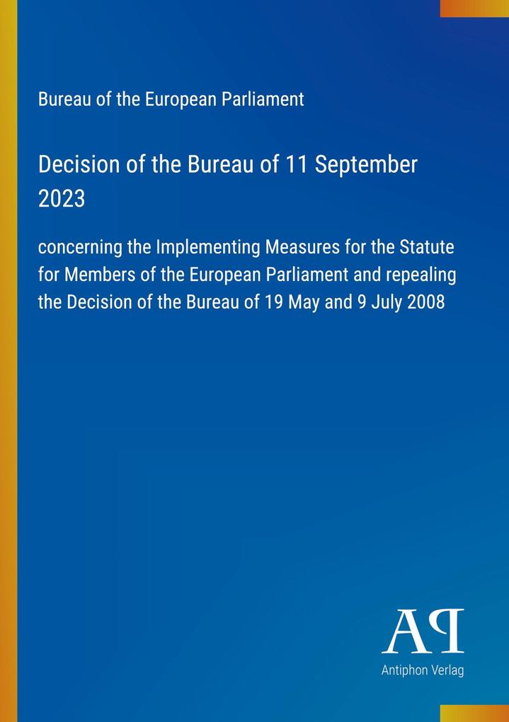 Decision of the Bureau of 11 September 2023
