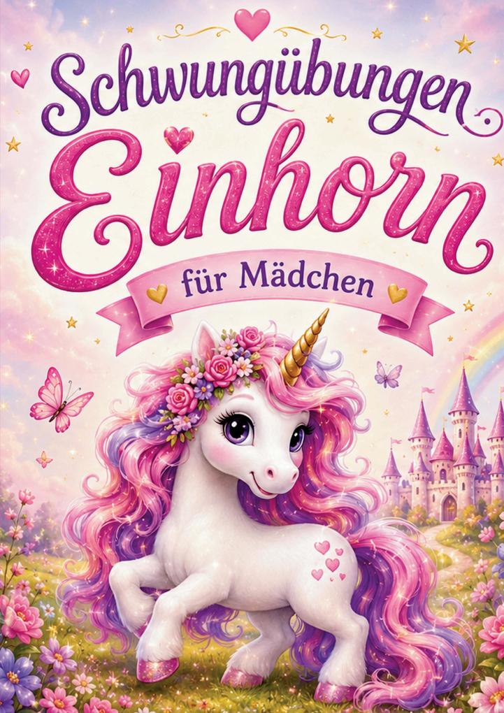 Vorschulbuch - Schwungübungen Einhorn für Mädchen