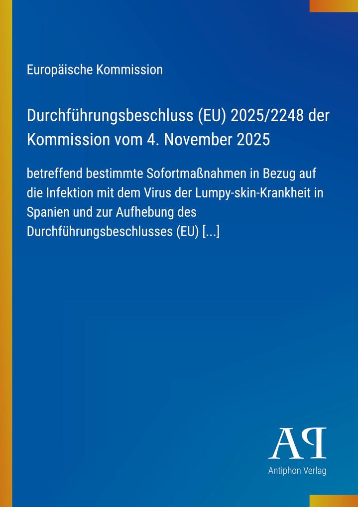 Durchführungsbeschluss (EU) 2025/2248 der Kommission vom 4. November 2025