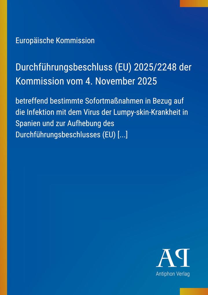 Durchführungsbeschluss (EU) 2025/2248 der Kommission vom 4. November 2025