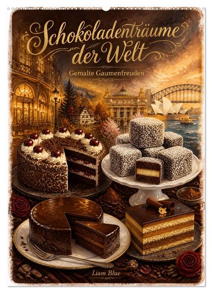 Schokoladenträume der Welt - Gemalte Gaumenfreuden (Wandkalender 2027 DIN A2 hoch) CALVENDO Monatskalender