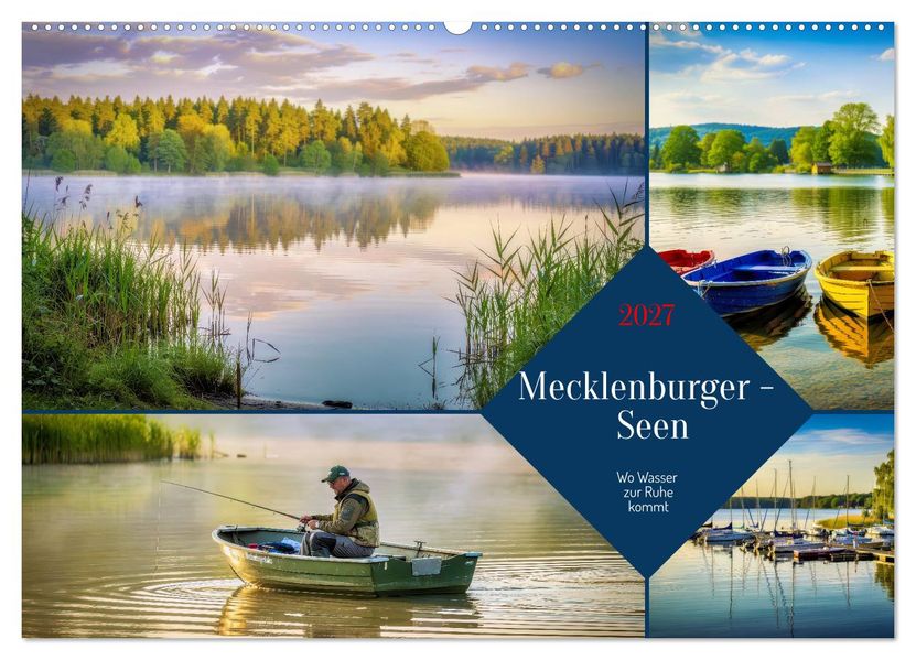 Mecklenburger - Seen (Wandkalender 2027 DIN A2 quer) CALVENDO Monatskalender