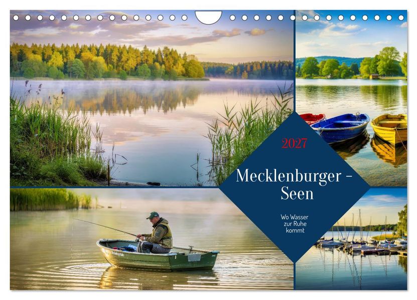 Mecklenburger - Seen (Wandkalender 2027 DIN A4 quer) CALVENDO Monatskalender