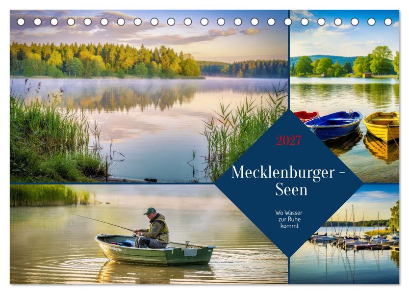 Mecklenburger - Seen (Tischkalender 2027 DIN A5 quer) CALVENDO Monatskalender