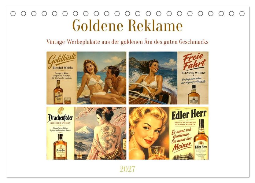 Goldene Reklame (Tischkalender 2027 DIN A5 quer) CALVENDO Monatskalender