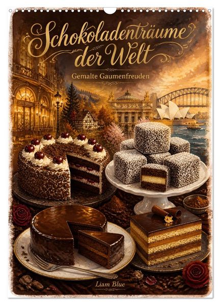 Schokoladenträume der Welt - Gemalte Gaumenfreuden (Wandkalender 2027 DIN A3 hoch) CALVENDO Monatskalender