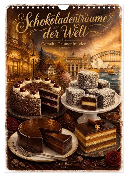 Schokoladenträume der Welt - Gemalte Gaumenfreuden (Wandkalender 2027 DIN A4 hoch) CALVENDO Monatskalender