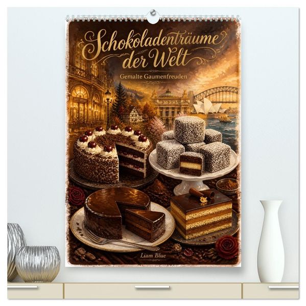 Schokoladenträume der Welt - Gemalte Gaumenfreuden (hochwertiger Premium Wandkalender 2027 DIN A2 hoch) Kunstdruck in Hochglanz