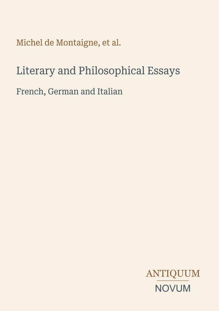 Literary and Philosophical Essays