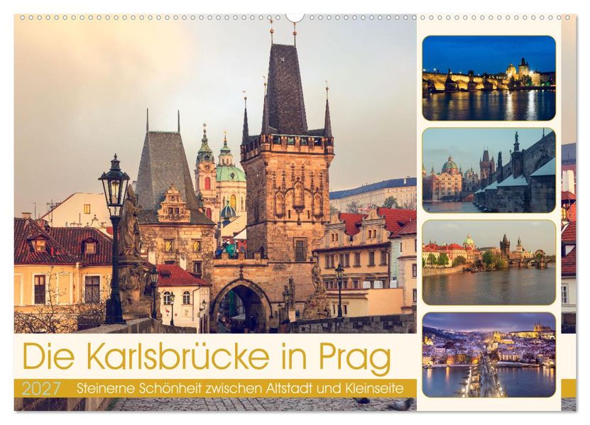 Die Karlsbrücke in Prag (Wandkalender 2027 DIN A2 quer) CALVENDO Monatskalender