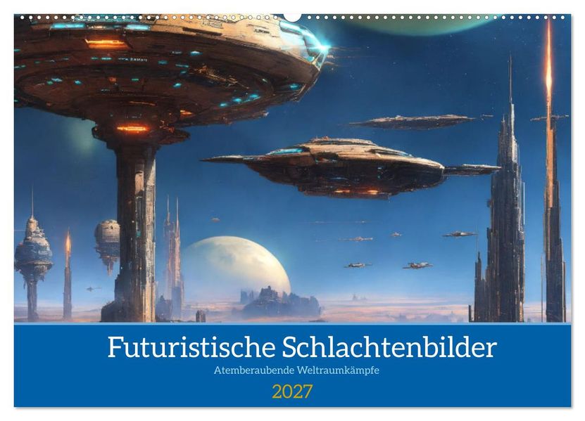 Futuristische Weltraumschlachten (Wandkalender 2027 DIN A2 quer) CALVENDO Monatskalender