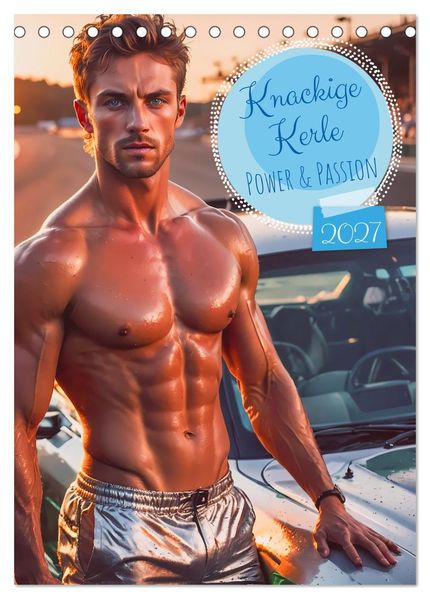 Knackige Kerle - Power & Passion (Tischkalender 2027 DIN A5 hoch) CALVENDO Monatskalender