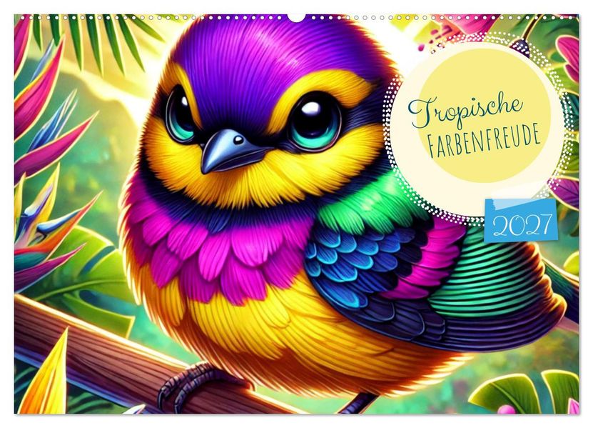 Tropische Farbenfreude (Wandkalender 2027 DIN A2 quer) CALVENDO Monatskalender