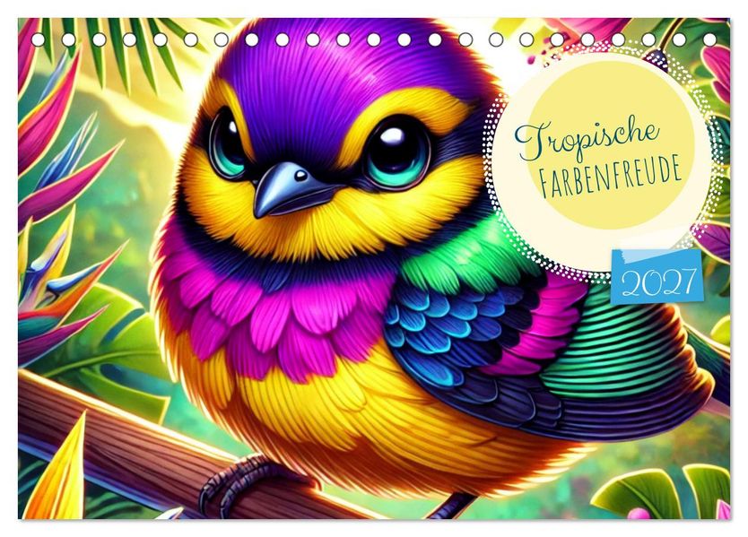 Tropische Farbenfreude (Tischkalender 2027 DIN A5 quer) CALVENDO Monatskalender
