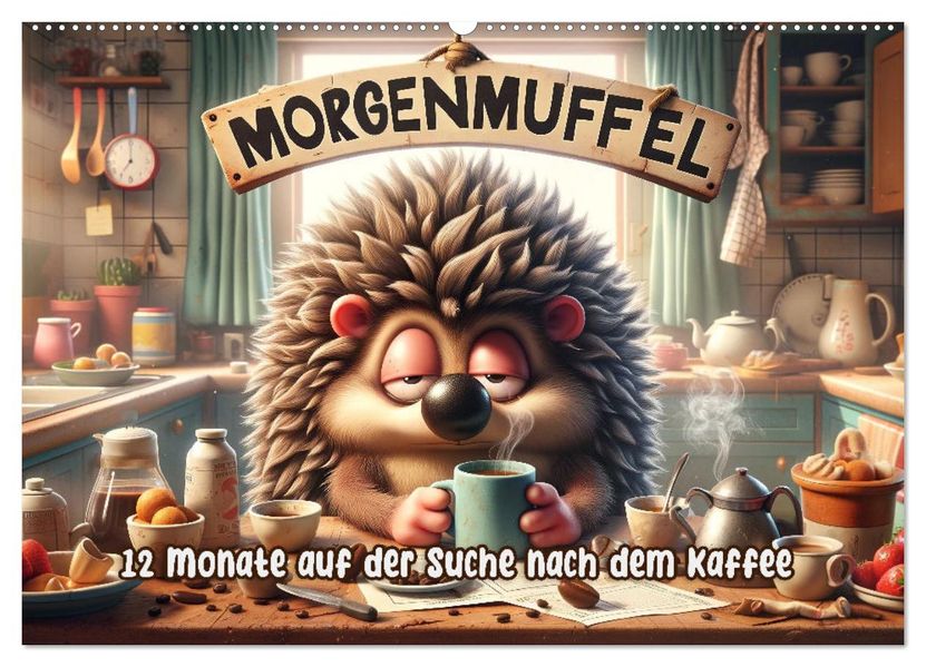 Morgenmuffel: 12 Monate auf der Suche nach dem Kaffee (Wandkalender 2027 DIN A2 quer) CALVENDO Monatskalender
