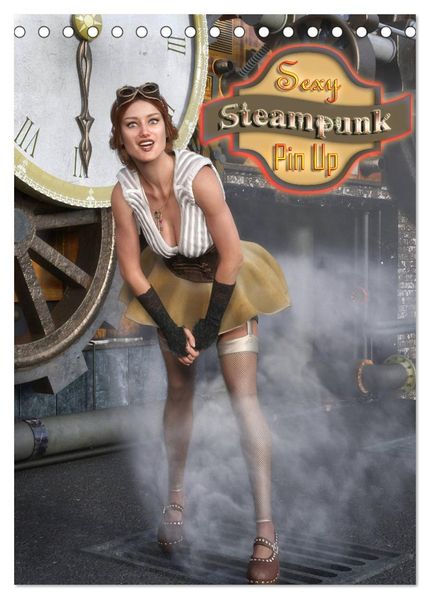 Sexy Steampunk Pin Up (Tischkalender 2027 DIN A5 hoch) CALVENDO Monatskalender