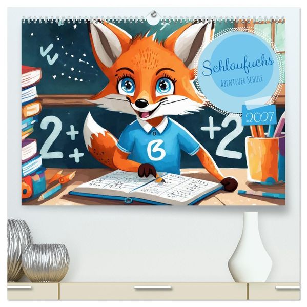 Schlaufuchs - Abenteuer Schule (hochwertiger Premium Wandkalender 2027 DIN A2 quer) Kunstdruck in Hochglanz