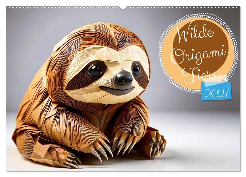 Wilde Origami Tiere (Wandkalender 2027 DIN A2 quer) CALVENDO Monatskalender